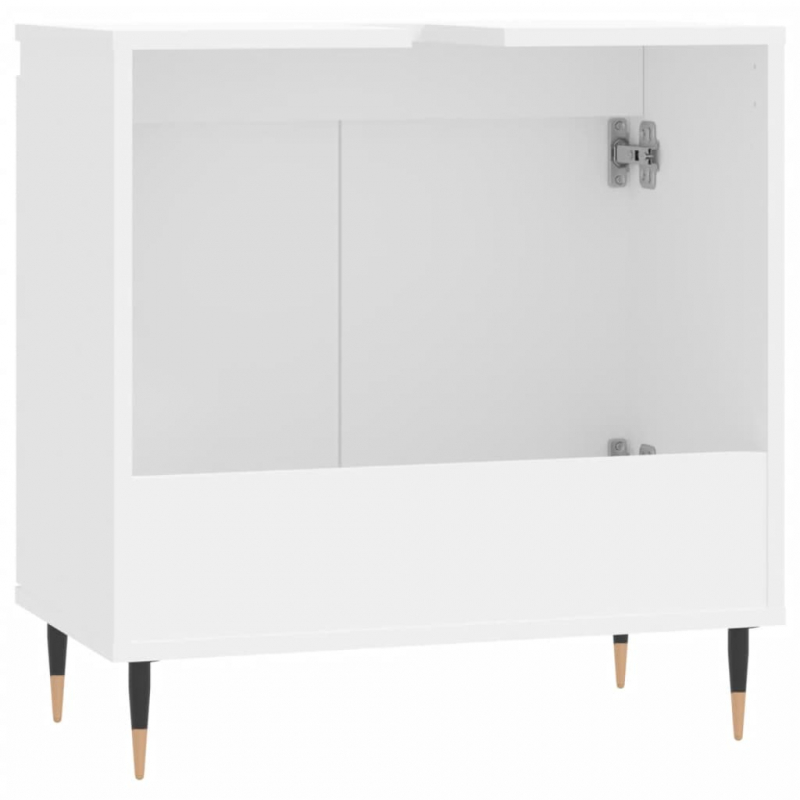 Badezimmerschrank Weiß 58x33x60 cm Holzwerkstoff