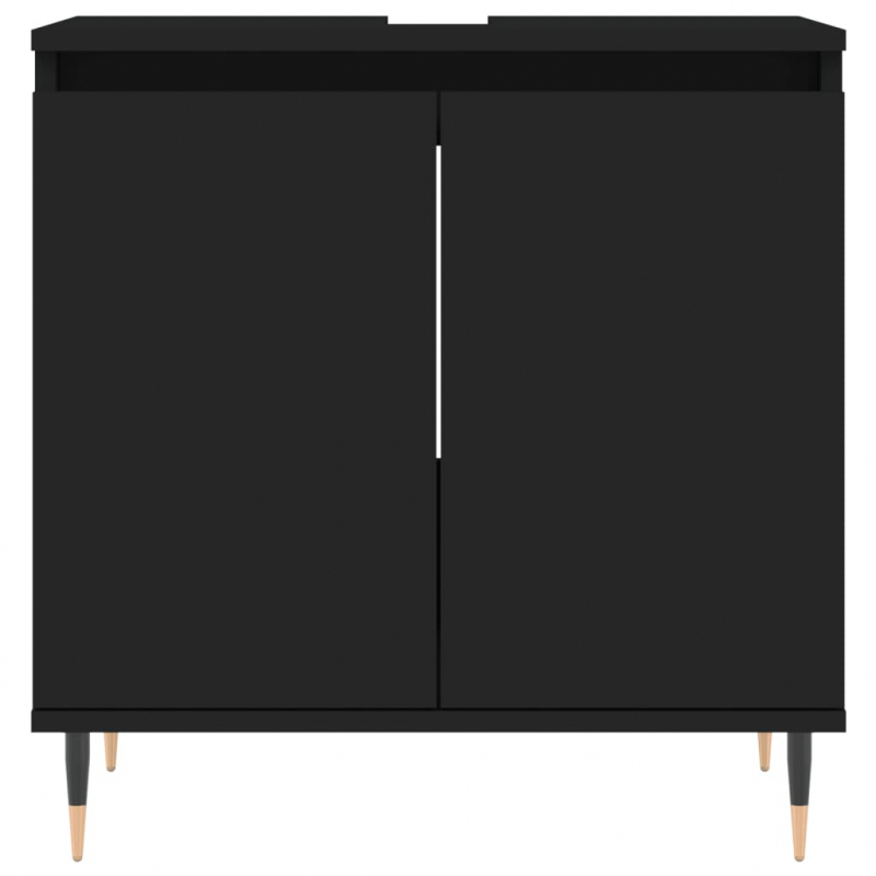 Badschrank Schwarz 58x33x60 cm Holzwerkstoff