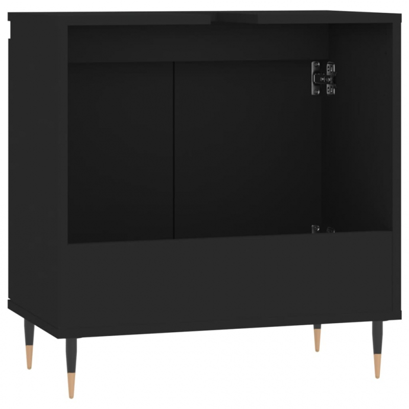 Badschrank Schwarz 58x33x60 cm Holzwerkstoff