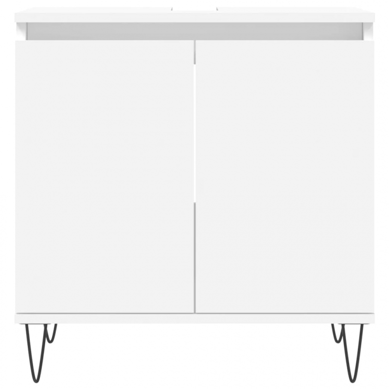 Badezimmerschrank Weiß 58x33x60 cm Holzwerkstoff