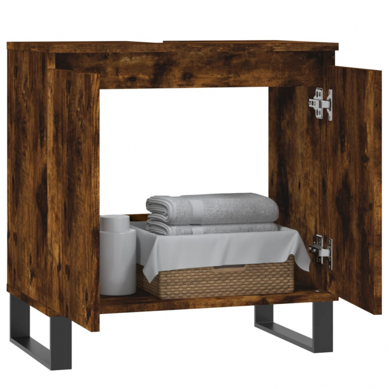 Badschrank Räuchereiche 58x33x60 cm Holzwerkstoff