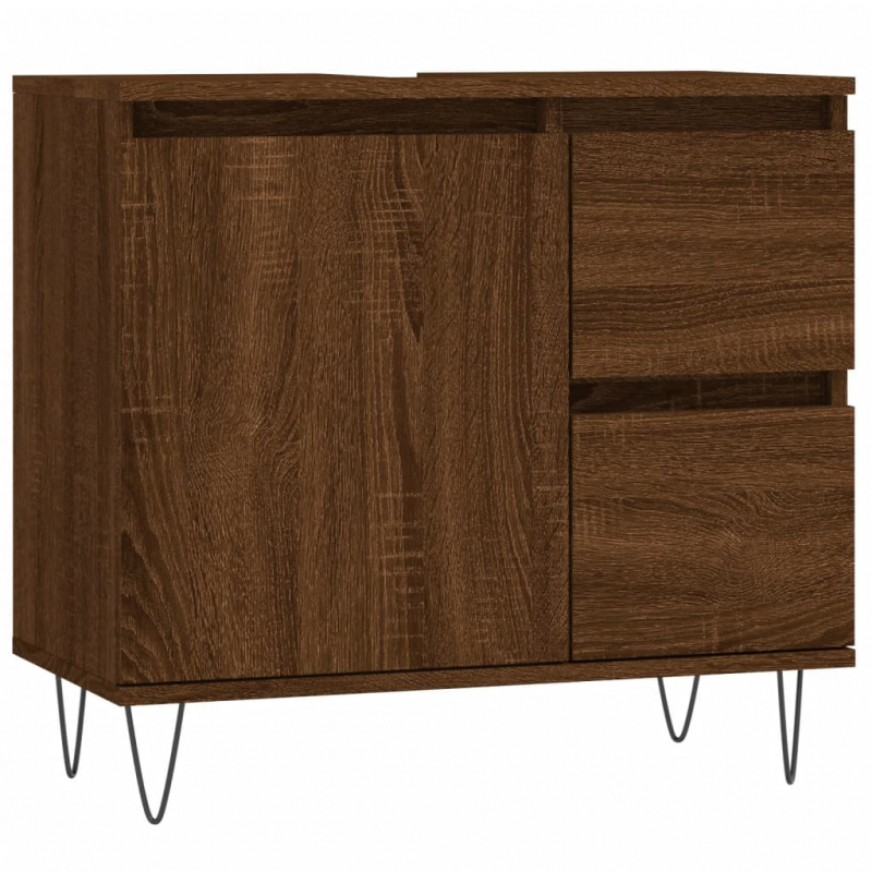 Badschrank Braun Eichen-Optik 65x33x60 cm Holzwerkstoff