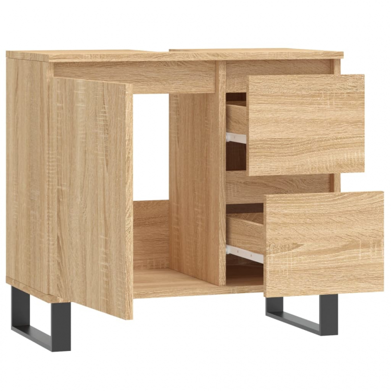 Badschrank Sonoma-Eiche 65x33x60 cm Holzwerkstoff