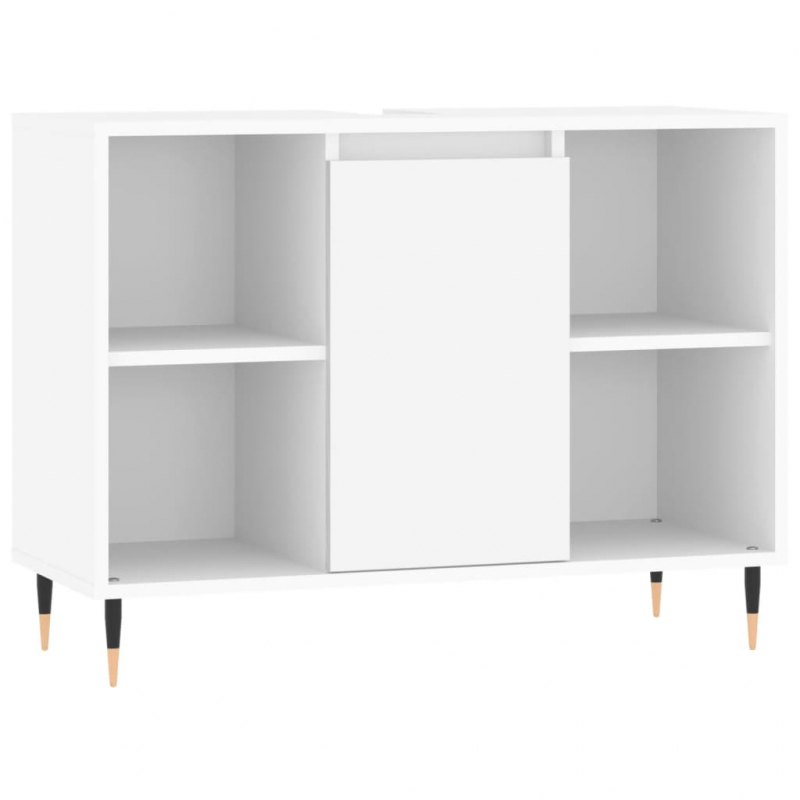 Badschrank Weiß 80x33x60 cm Holzwerkstoff