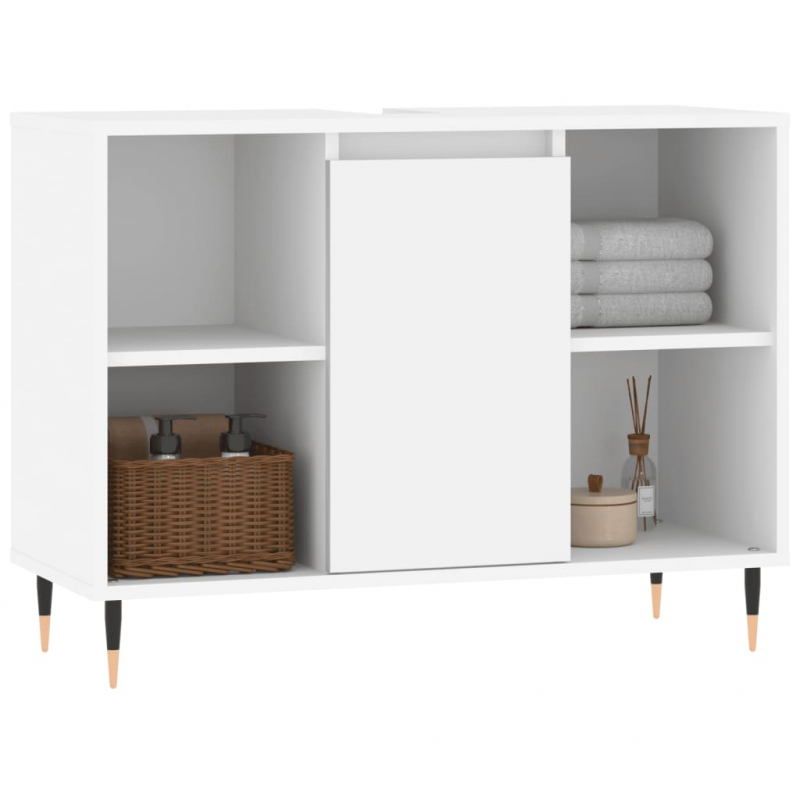 Badschrank Weiß 80x33x60 cm Holzwerkstoff