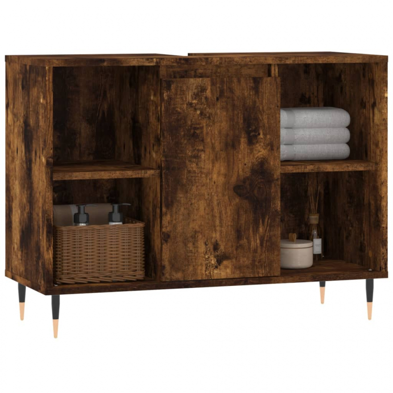 Badschrank Räuchereiche 80x33x60 cm Holzwerkstoff