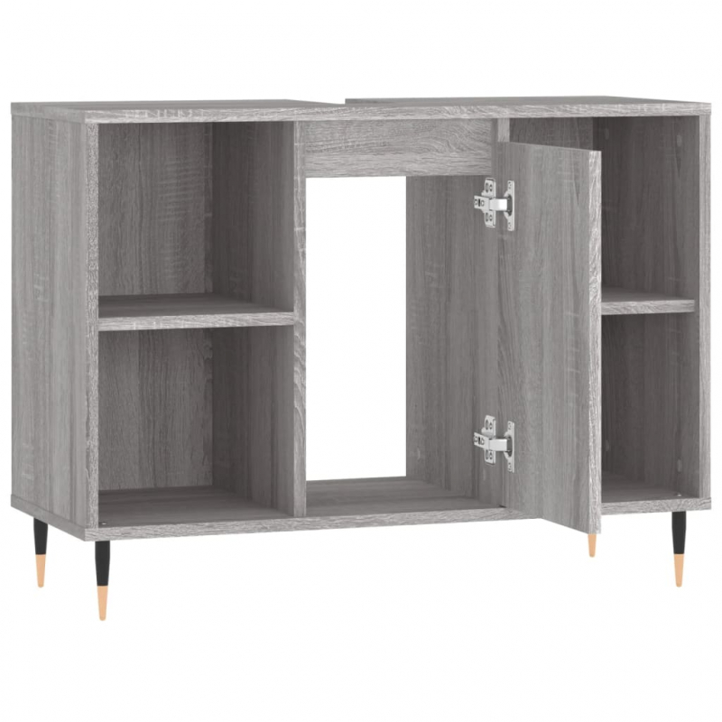 Badschrank Grau Sonoma 80x33x60 cm Holzwerkstoff