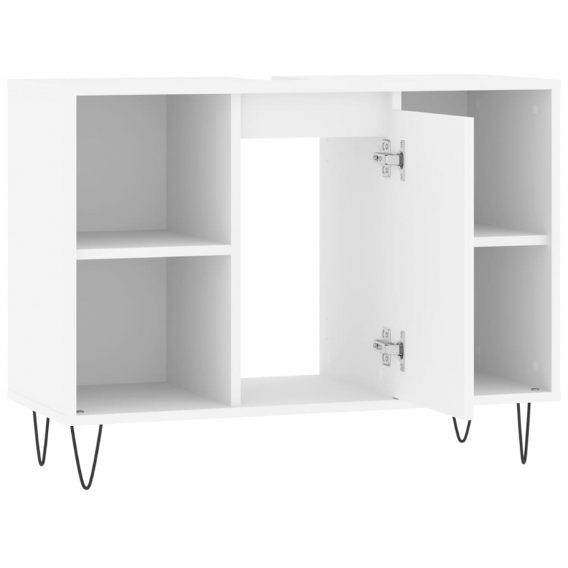 Badschrank Weiß 80x33x60 cm Holzwerkstoff