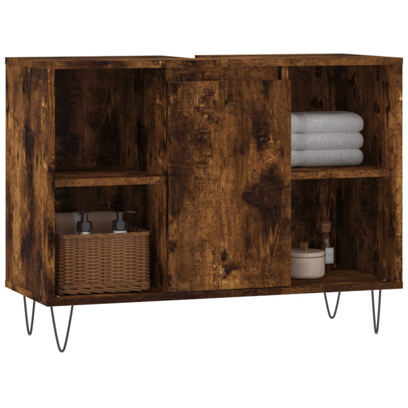 Badschrank Räuchereiche 80x33x60 cm Holzwerkstoff