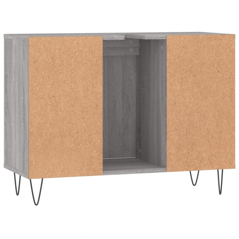 Badschrank Grau Sonoma 80x33x60 cm Holzwerkstoff