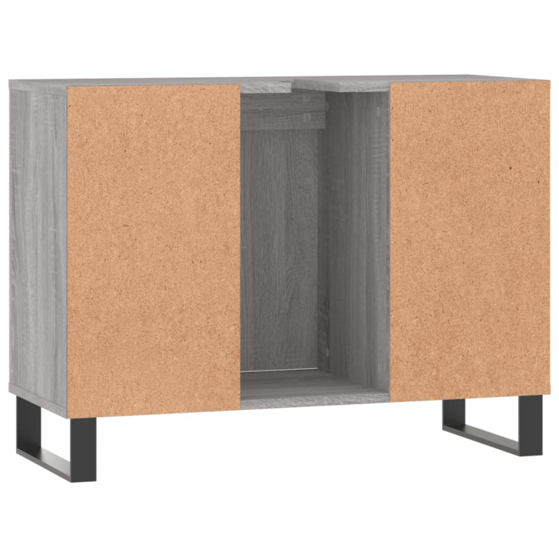 Badschrank Grau Sonoma 80x33x60 cm Holzwerkstoff