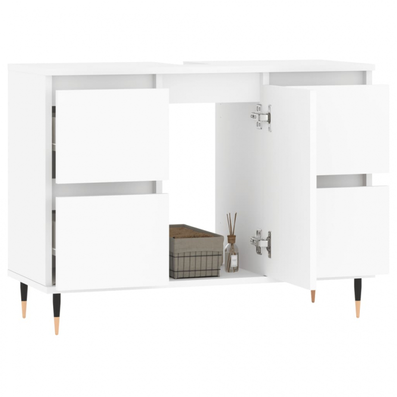 Badschrank Weiß 80x33x60 cm Holzwerkstoff