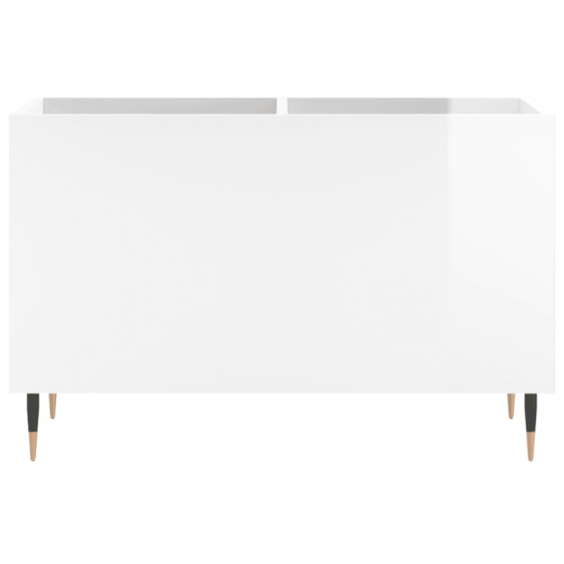 Plattenschrank Hochglanz-Weiß 74,5x38x48 cm Holzwerkstoff