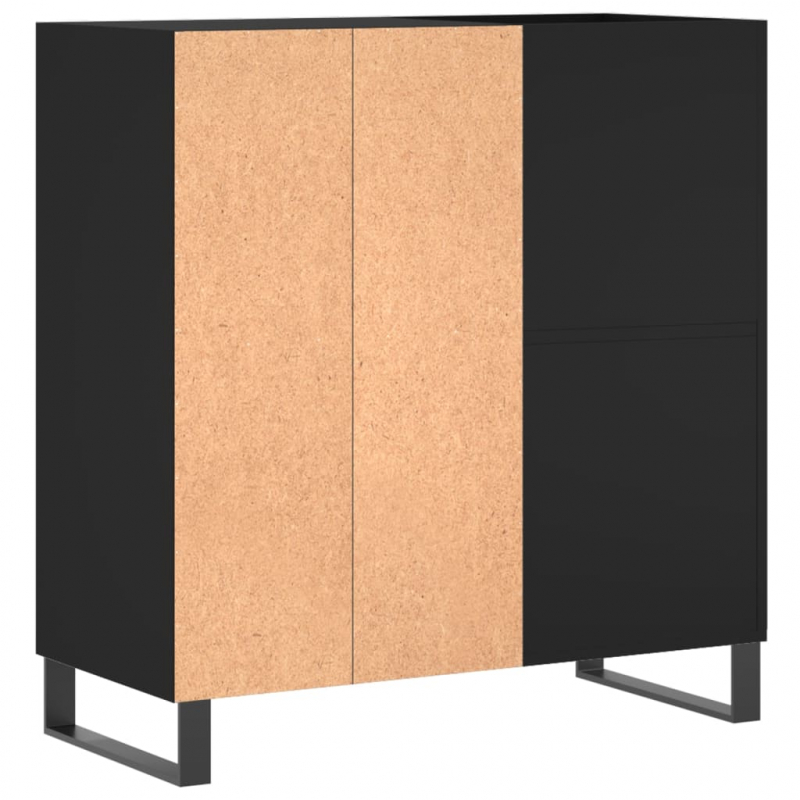 Plattenschrank Schwarz 84,5x38x89 cm Holzwerkstoff