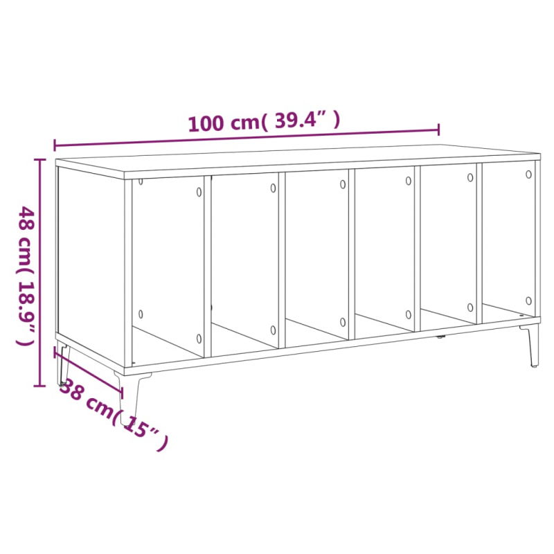 Plattenschrank Sonoma-Eiche 100x38x48 cm Holzwerkstoff