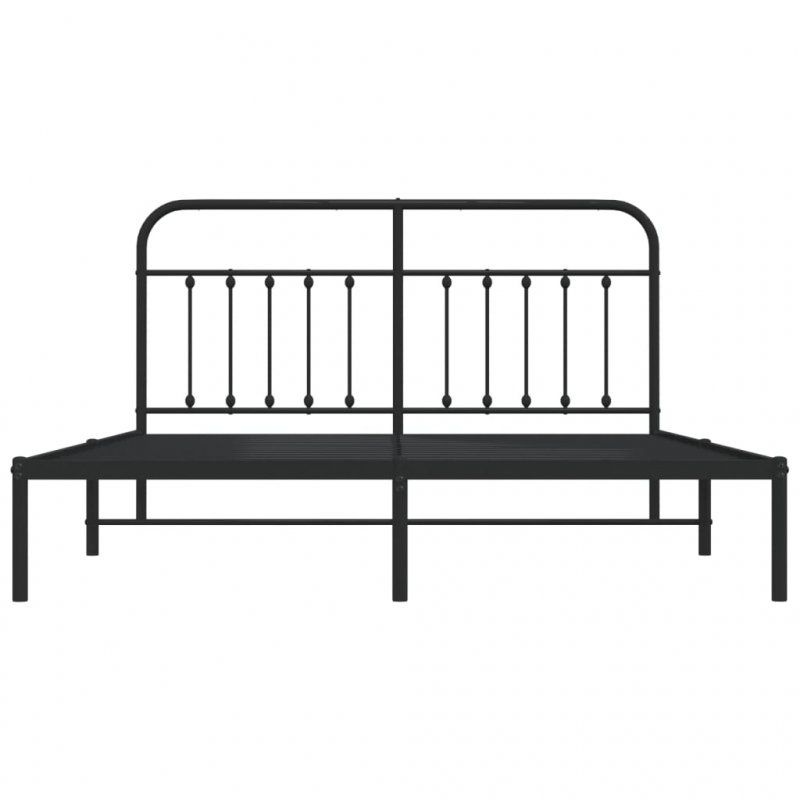Bettgestell mit Kopfteil Metall Schwarz 183x213 cm