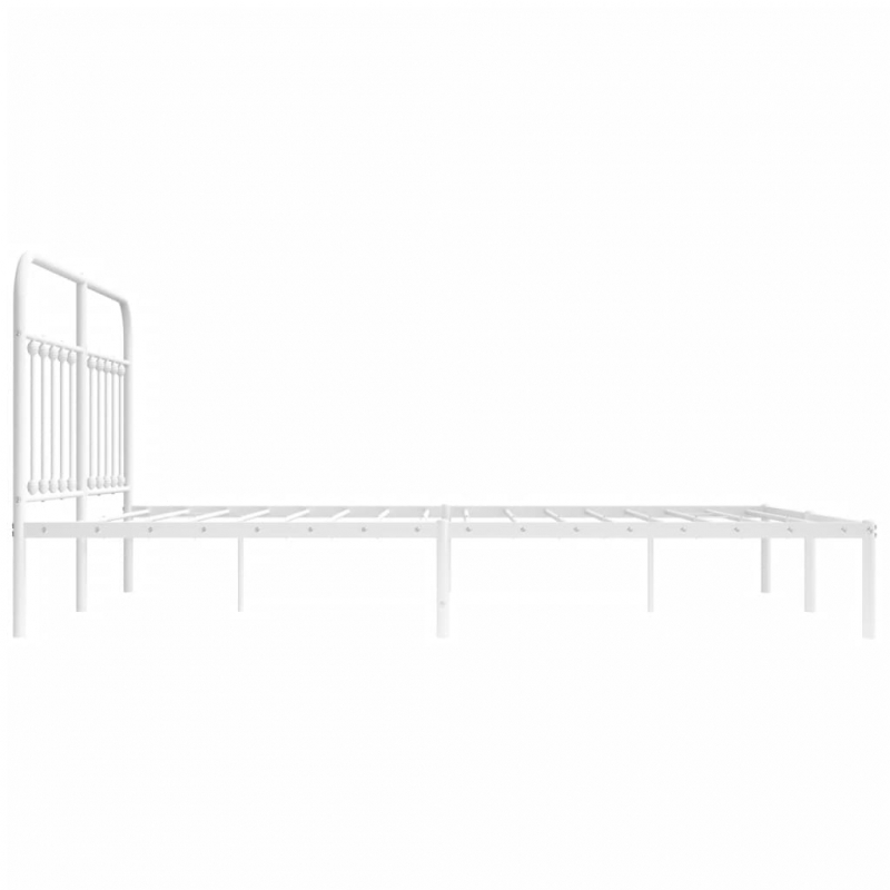 Bettgestell mit Kopfteil Metall Weiß 180x200 cm