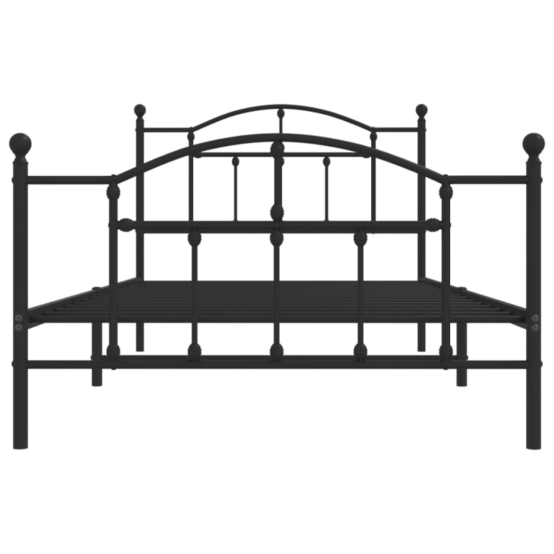 Bettgestell mit Kopf- und Fußteil Metall Schwarz 100x200 cm