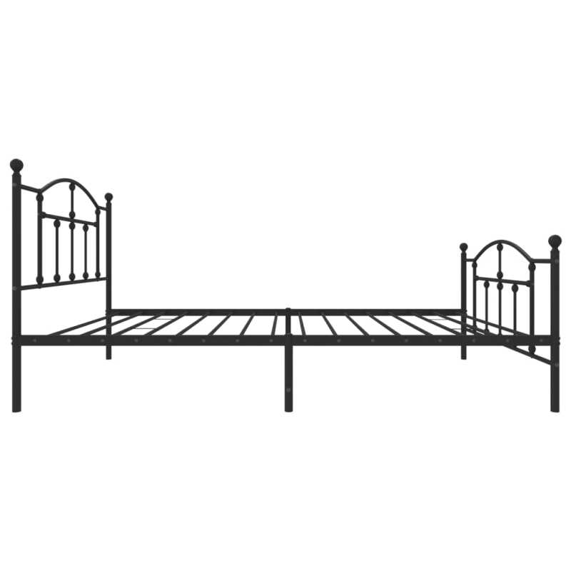 Bettgestell mit Kopf- und Fußteil Metall Schwarz 100x200 cm