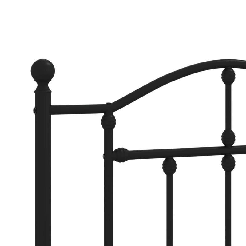 Bettgestell mit Kopf- und Fußteil Metall Schwarz 100x200 cm