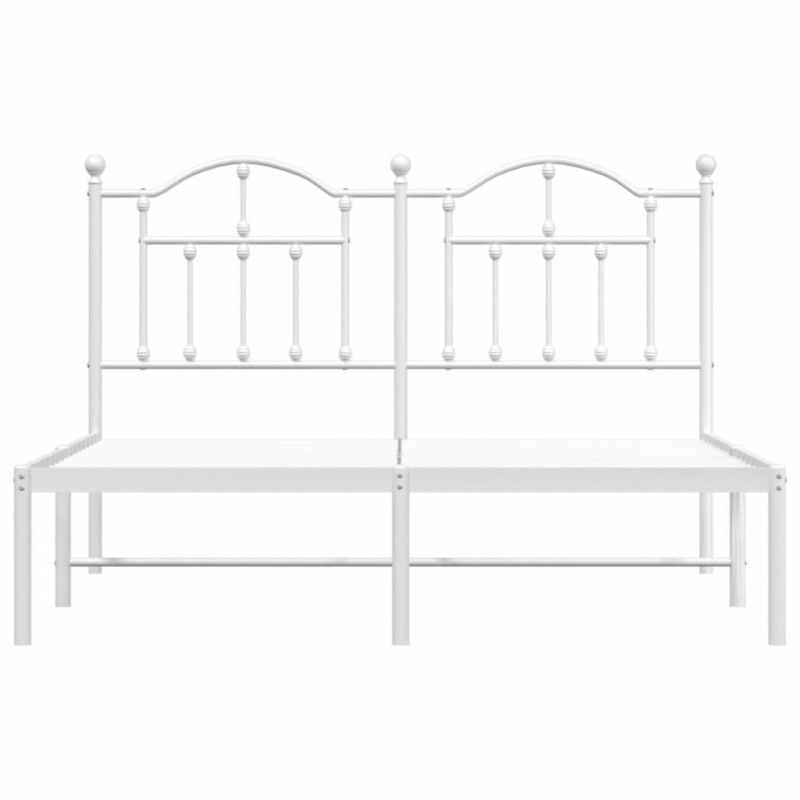 Bettgestell mit Kopfteil Metall Weiß 140x190 cm