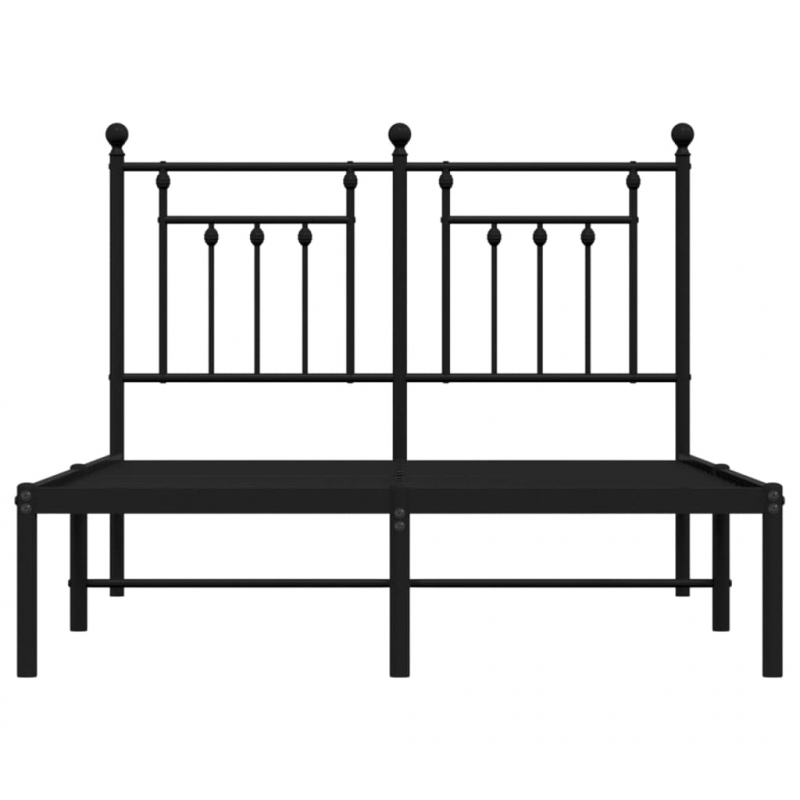 Bettgestell mit Kopfteil Metall Schwarz 120x200 cm