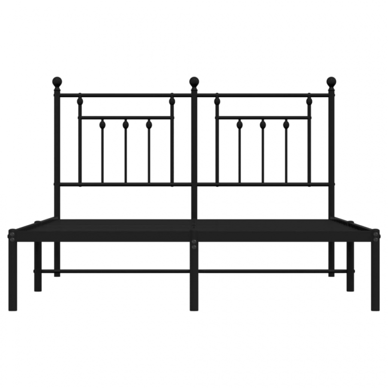 Bettgestell mit Kopfteil Metall Schwarz 150x200 cm