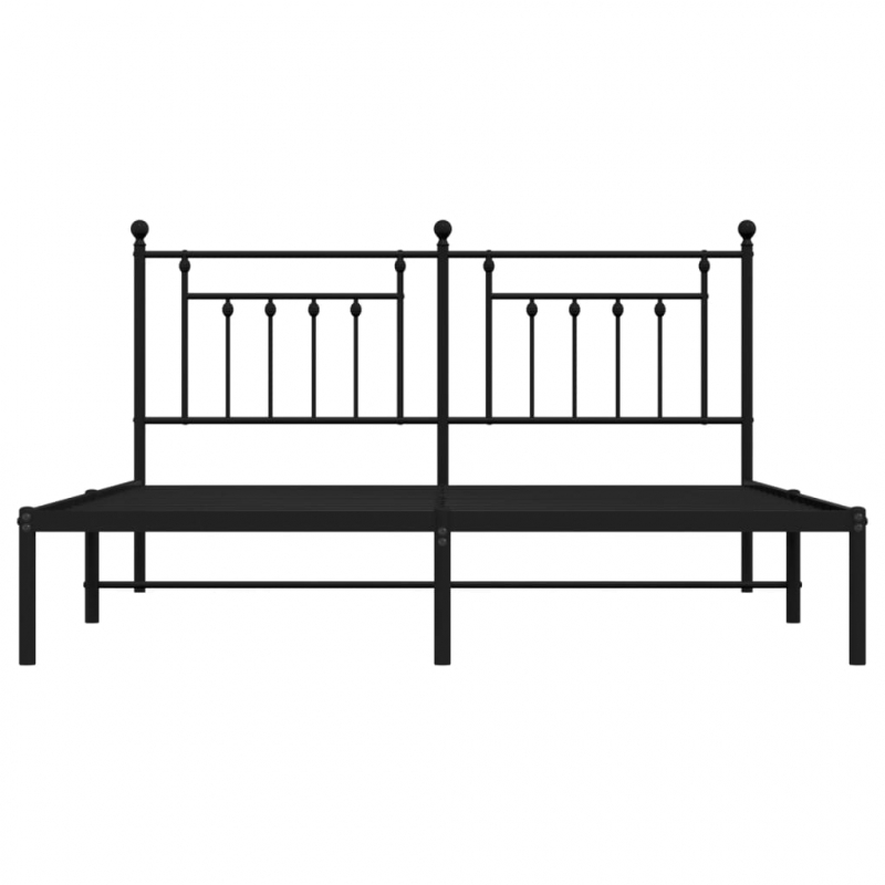 Bettgestell mit Kopfteil Metall Schwarz 183x213 cm