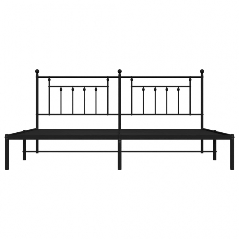 Bettgestell mit Kopfteil Metall Schwarz 193x203 cm