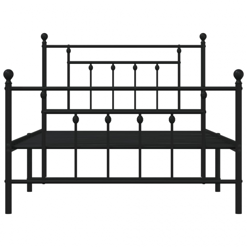 Bettgestell mit Kopf- und Fußteil Metall Schwarz 100x200 cm