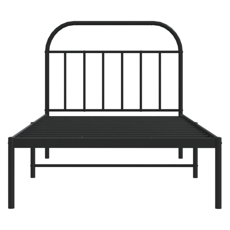 Bettgestell mit Kopfteil Metall Schwarz 100x200 cm