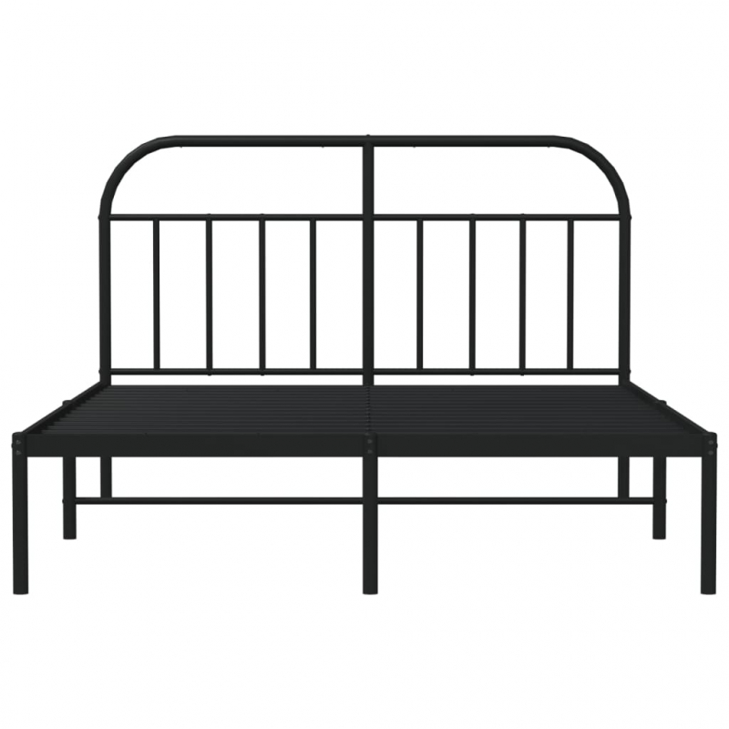 Bettgestell mit Kopfteil Metall Schwarz 150x200 cm