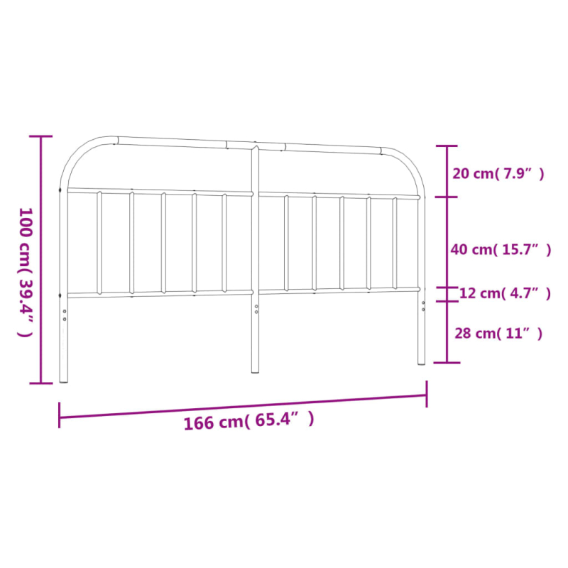 Kopfteil Metall Schwarz 160 cm