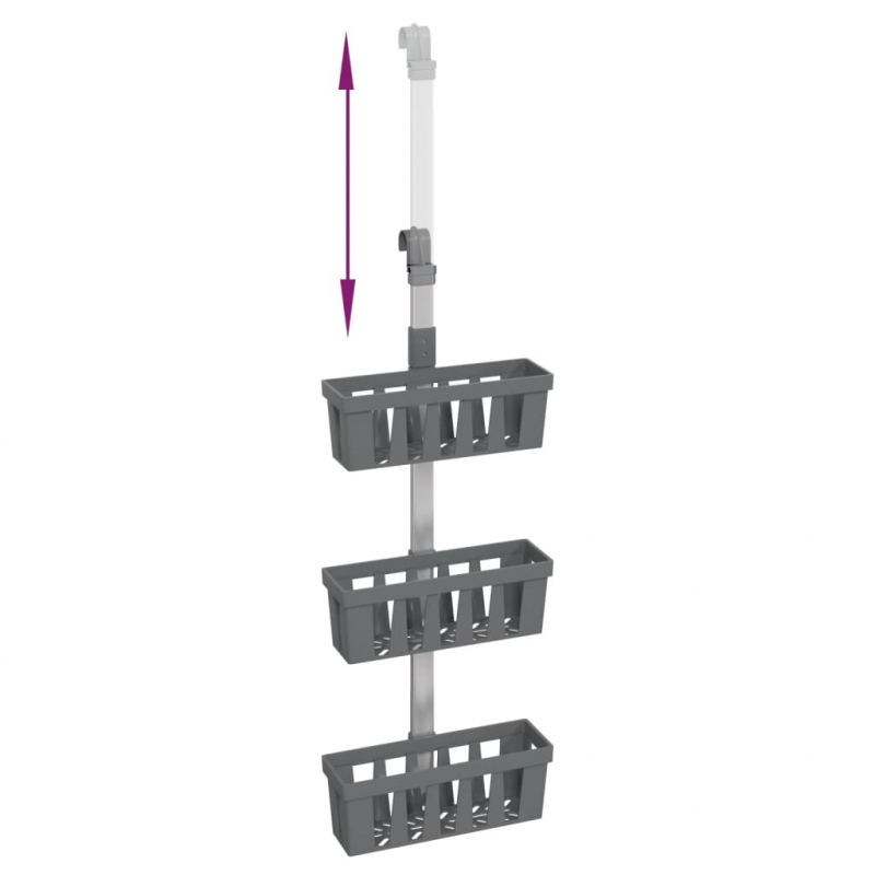 Duschregal zum Hängen 30x15x(67-105) cm Aluminium