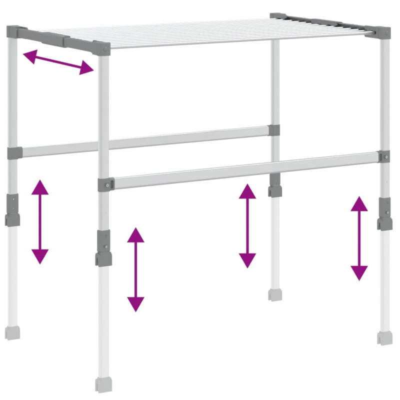 Wäschetrockner 83x(50-55)x(40-85) cm Aluminium