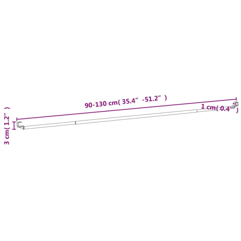 Gardinenstangen 2 Stk. Weiß und Silbern 90-130 cm Aluminium