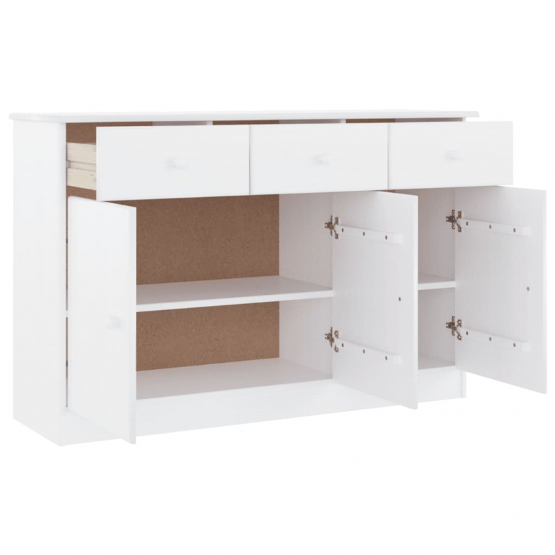 Sideboard ALTA Weiß 112x35x73 cm Massivholz Kiefer