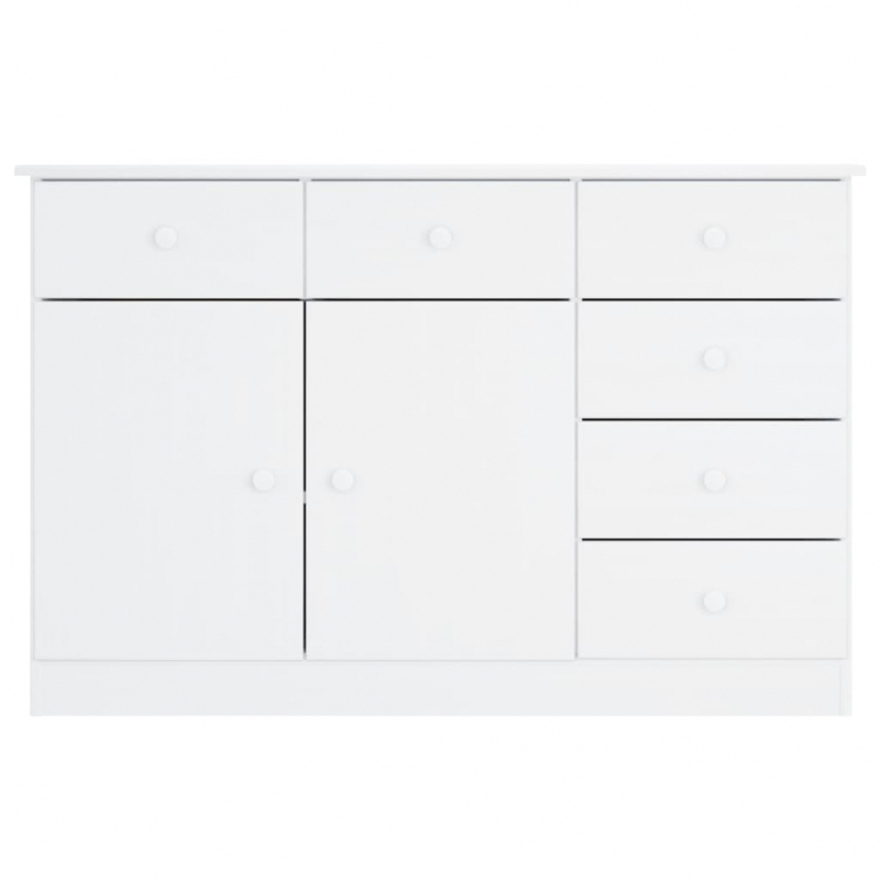 Sideboard ALTA Weiß 112x35x73 cm Massivholz Kiefer