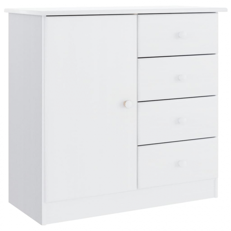Sideboard ALTA Weiß 77x35x73 cm Massivholz Kiefer
