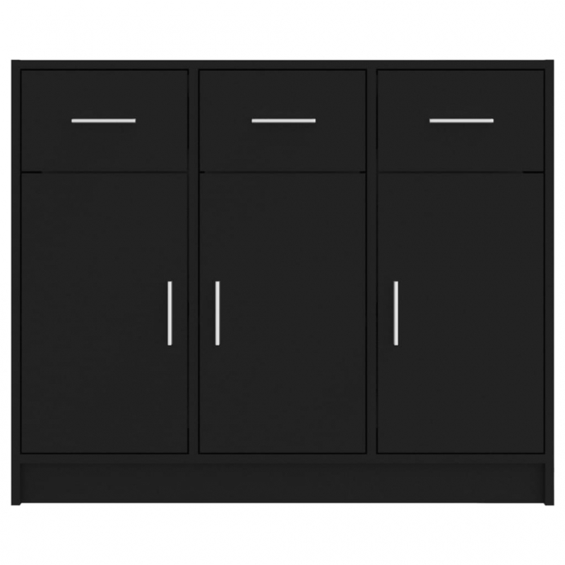 Sideboard Schwarz 91x28x75 cm Holzwerkstoff