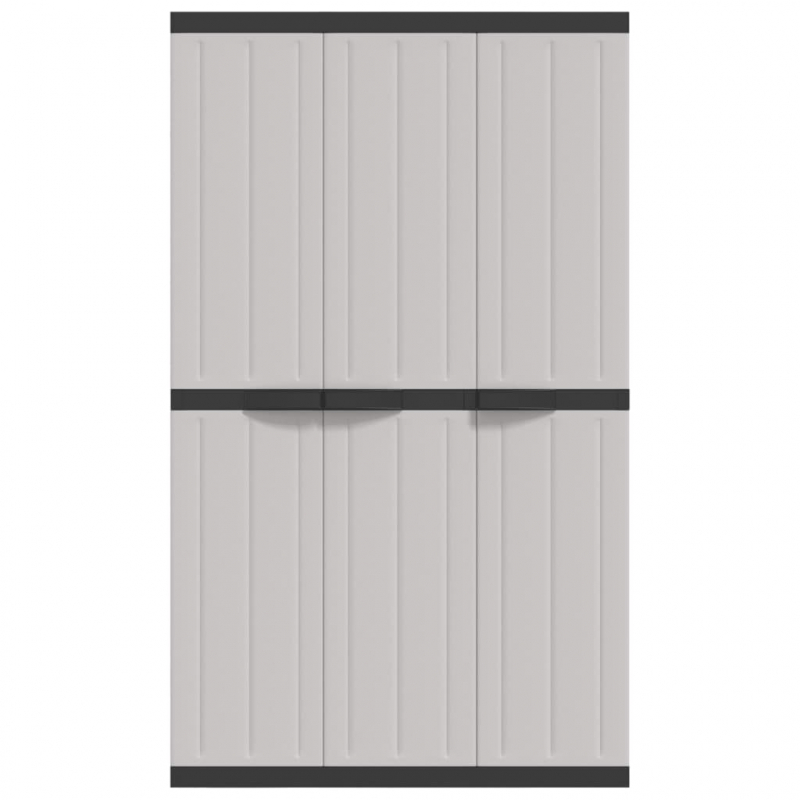 Gartenschrank Grau und Schwarz 97x37x165 cm PP