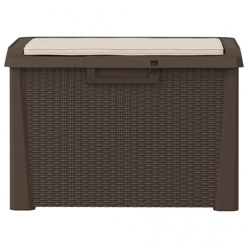 Gartentruhe mit Sitzkissen Braun 125 L PP