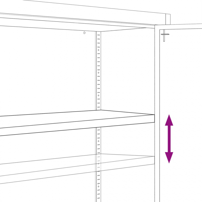 Aktenschrank Schwarz 90x40x140 cm Stahl