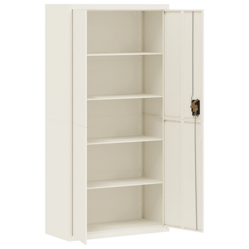 Aktenschrank Weiß 90x40x180 cm Stahl