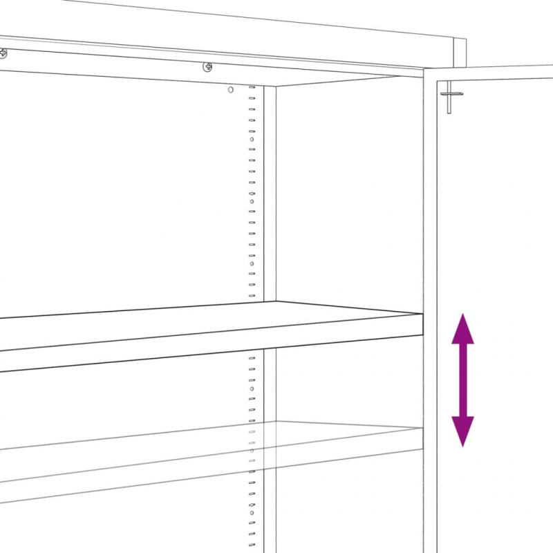 Aktenschrank Schwarz 90x40x200 cm Stahl