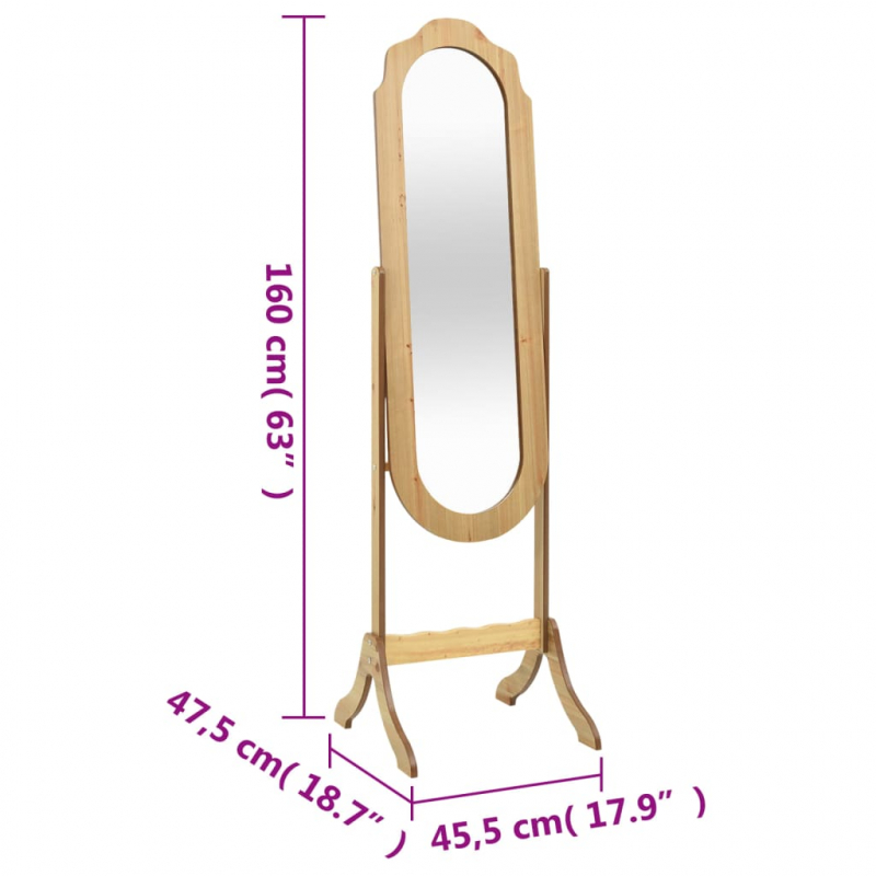 Standspiegel 45,5x47,5x160 cm Holzwerkstoff