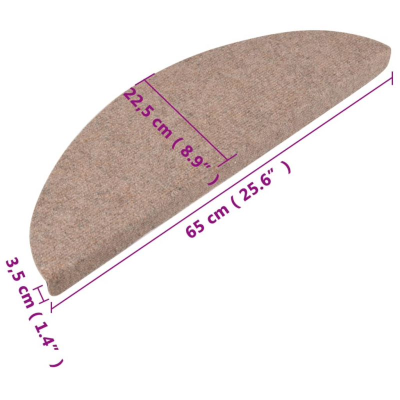 Stufenmatten Selbstklebend 10 Stk. Beige 65x22,5x3,5 cm