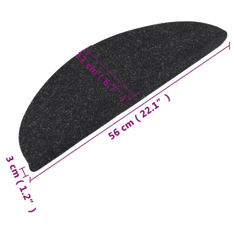Stufenmatten Selbstklebend 10 Stk. Anthrazit 56x17x3 cm