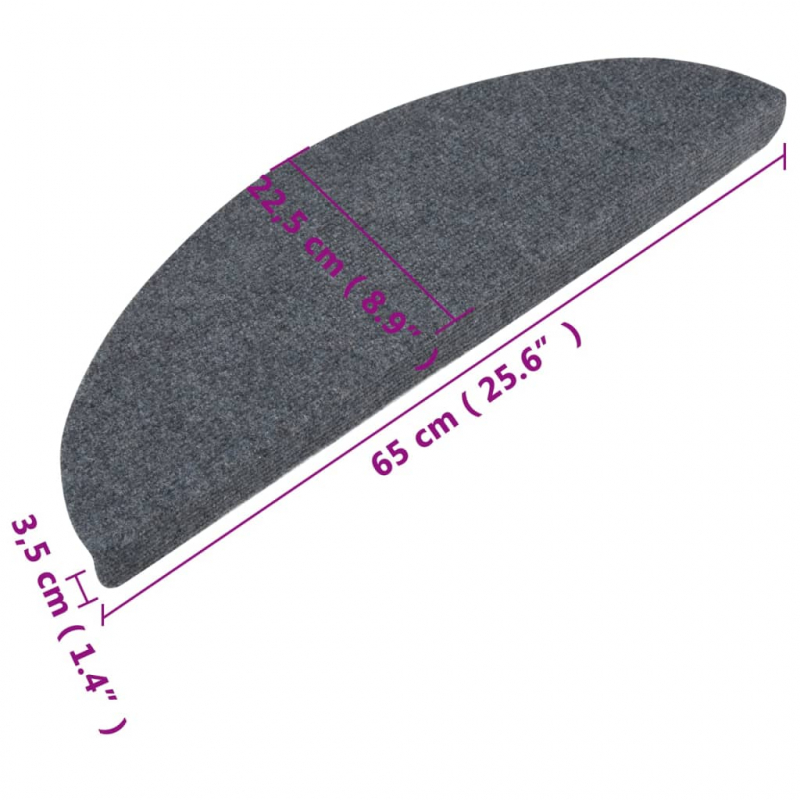 Stufenmatten Selbstklebend 10 Stk. Grau 65x22,5x3,5 cm