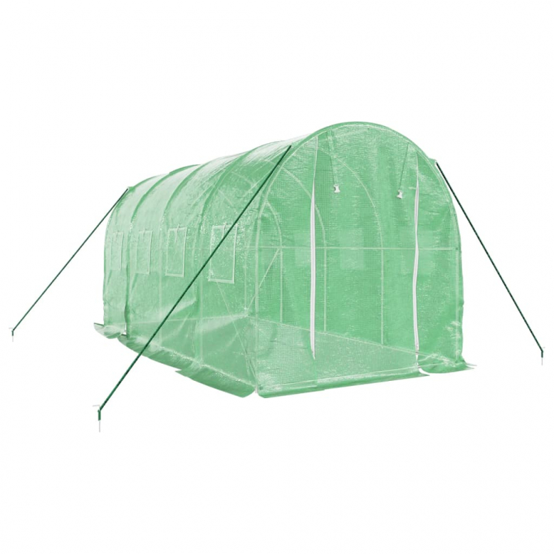 Gewächshaus mit Stahlrahmen Grün 8 m² 4x2x2 m